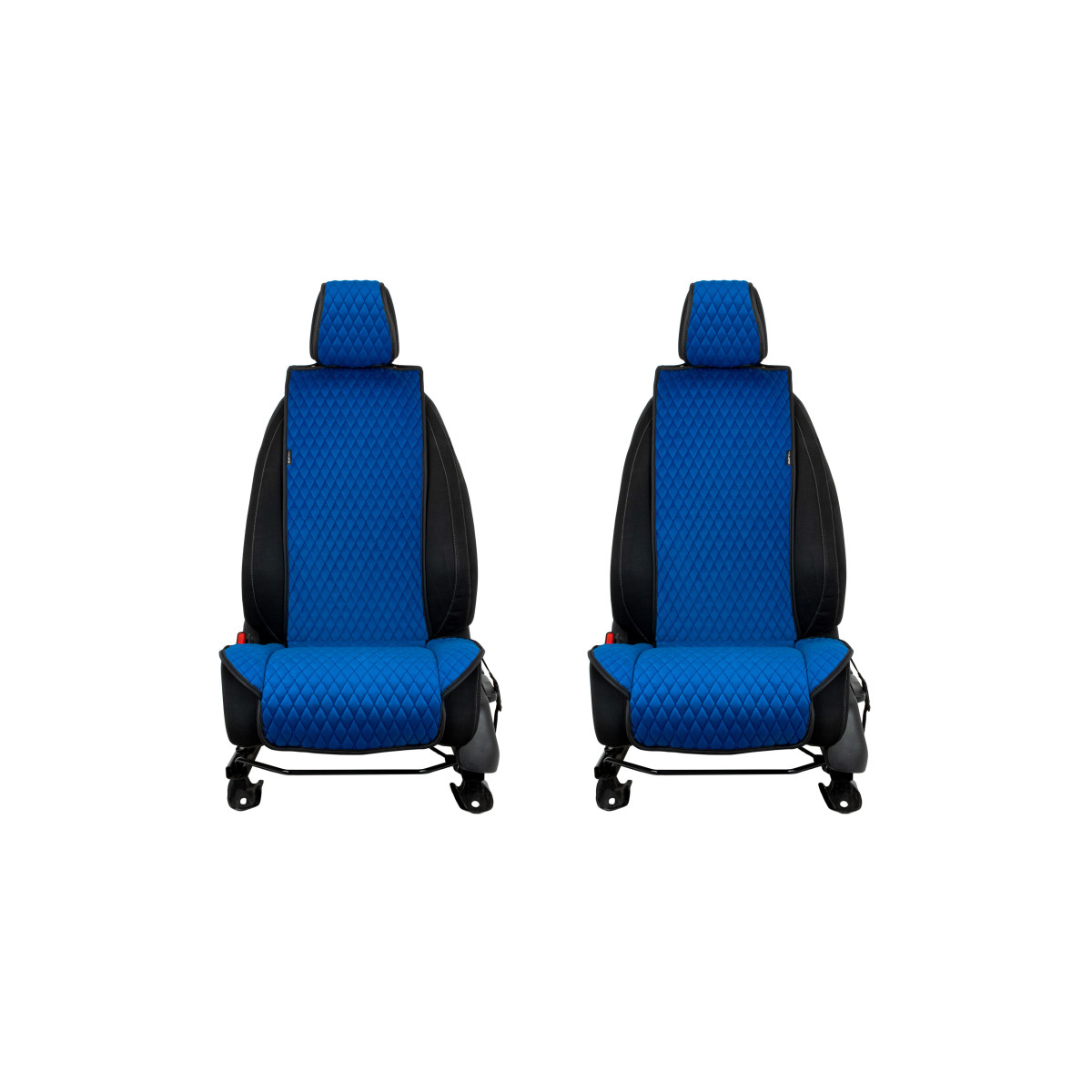 EVAtech Standard Seat Covers, 2 pcs - blue / black edges / blue stitches