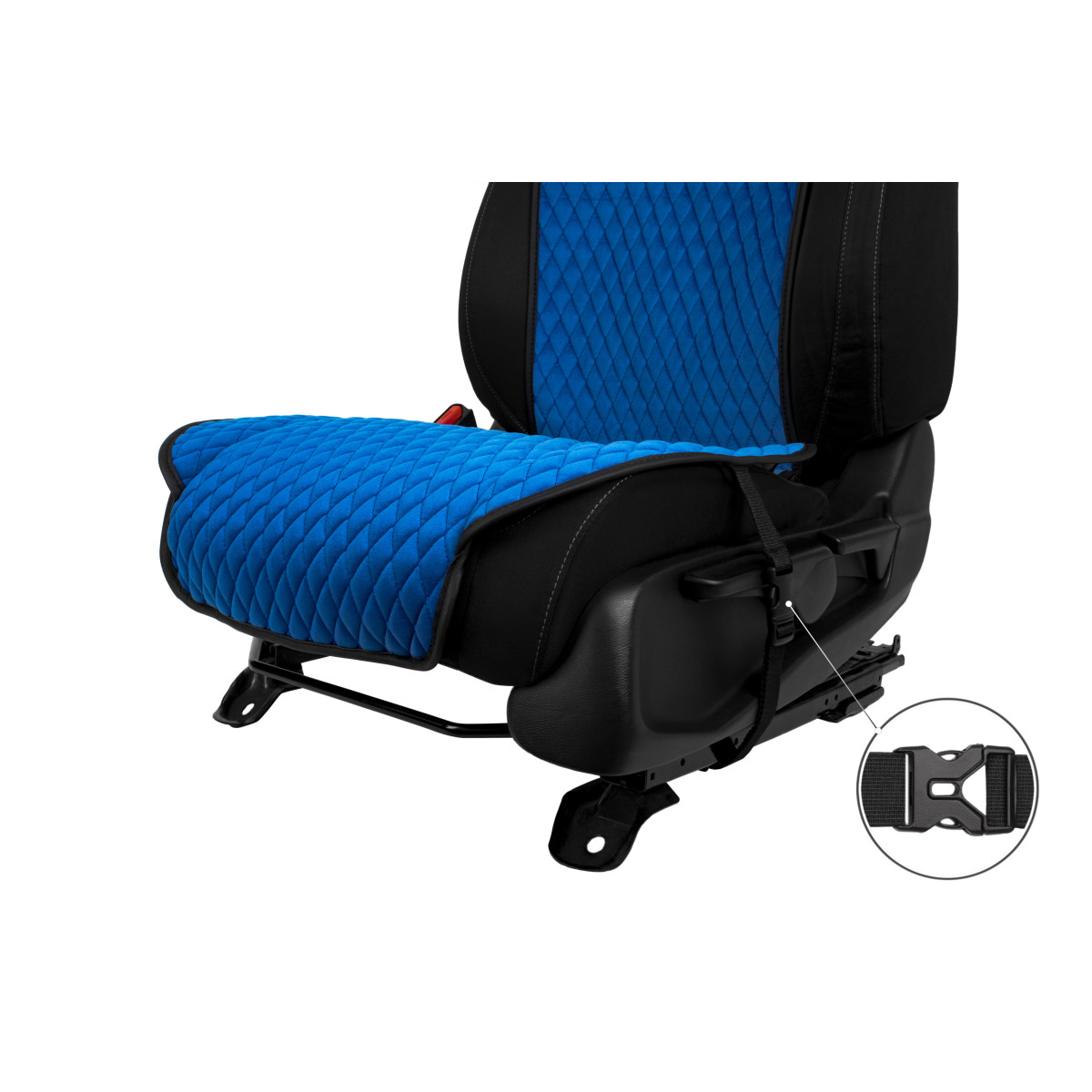 EVAtech Standard Seat Covers, 2 pcs - blue / black edges / blue stitches