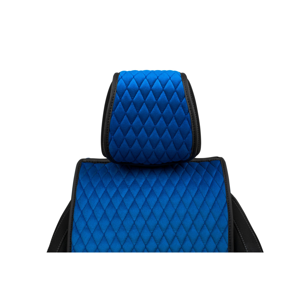 EVAtech Standard Seat Covers, 2 pcs - blue / black edges / blue stitches