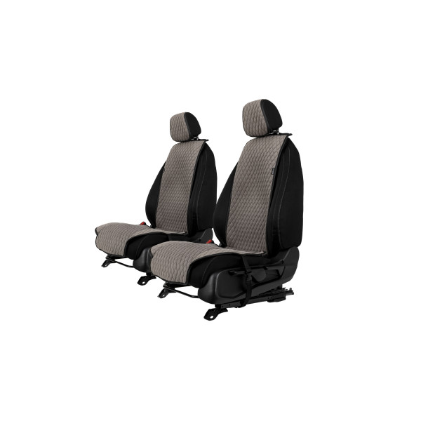 EVAtech Standard Seat Covers, 2 pcs - grey / black edges / gray stitches