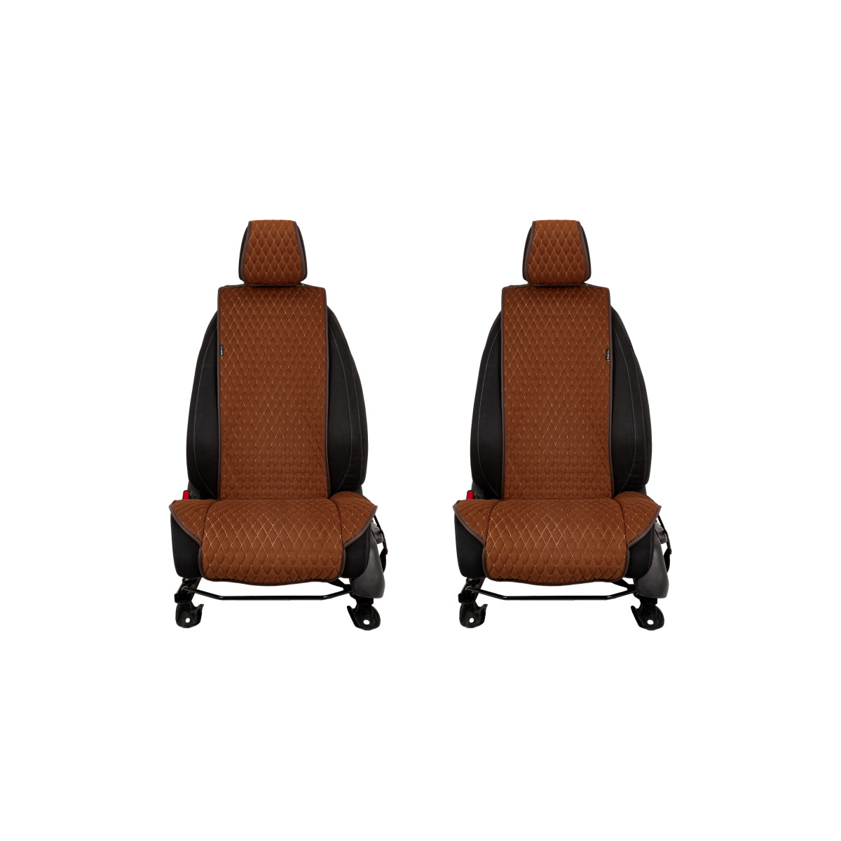 EVAtech Standard Seat Covers, 2 pcs - brown / brown edges / brown stitches EVAtech Standard Seat Covers, 2 pcs - brown / brown edges / brown stitches