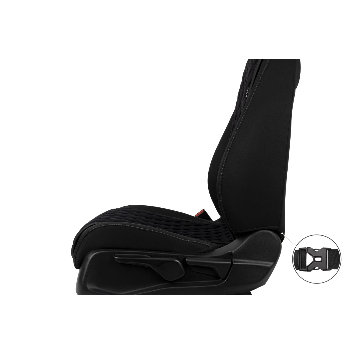 EVAtech Basic Seat Cover, 1 pcs - black / black edges / black stitches