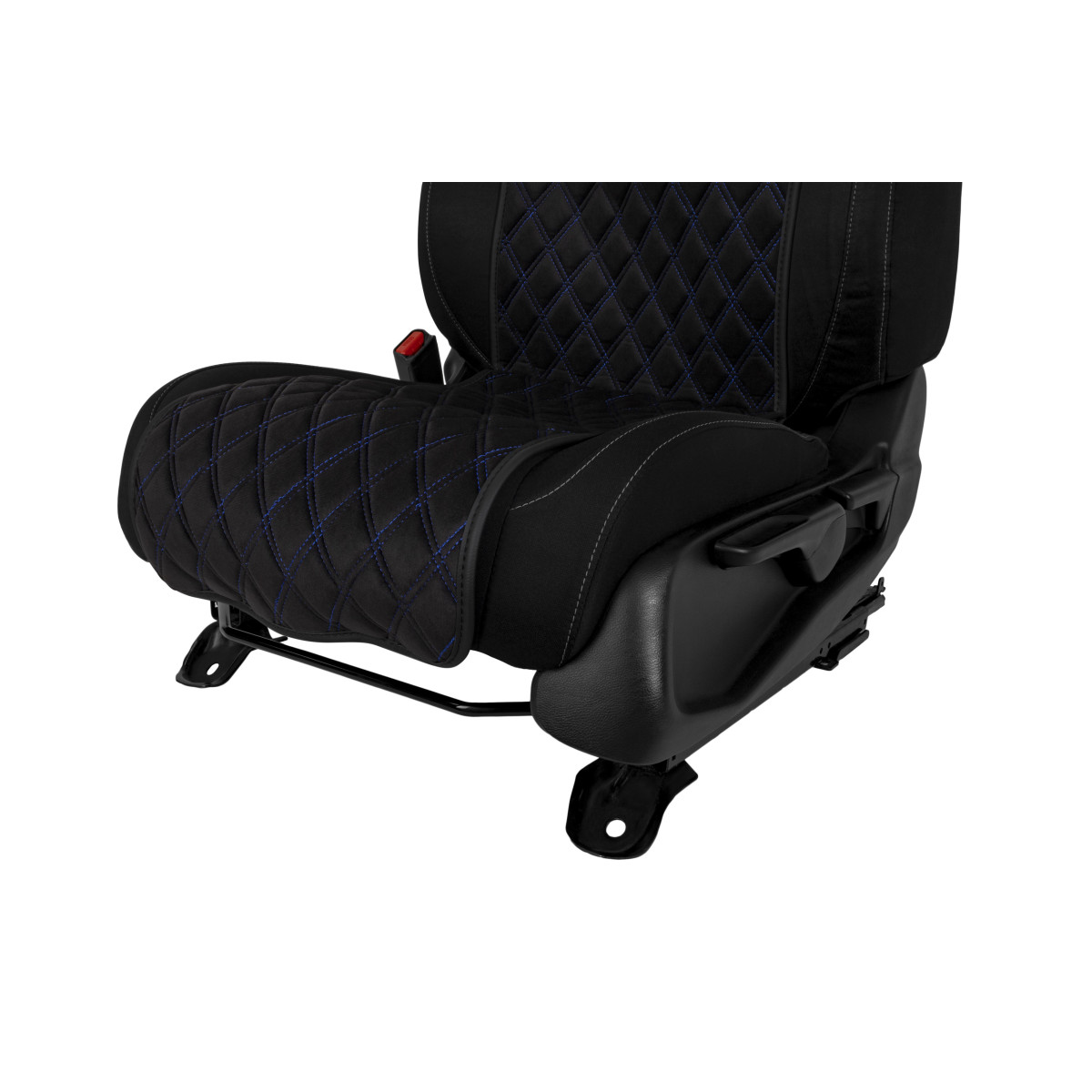 EVAtech Basic Seat Cover, 1 pcs - black / black edges / blue stitches
