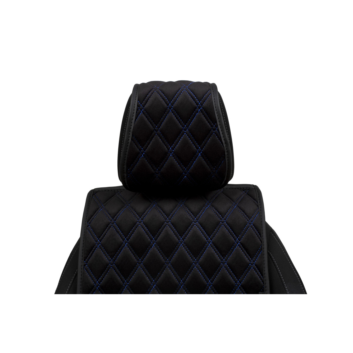 EVAtech Basic Seat Cover, 1 pcs - black / black edges / blue stitches