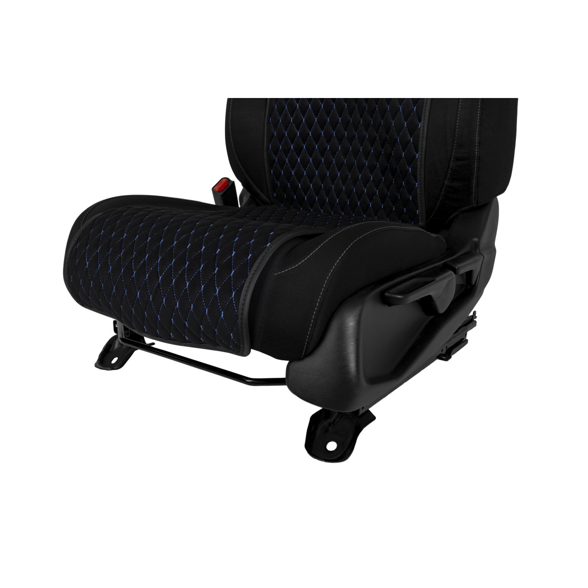 EVAtech Basic Seat Cover, 1 pcs - black / black edges / blue stitches