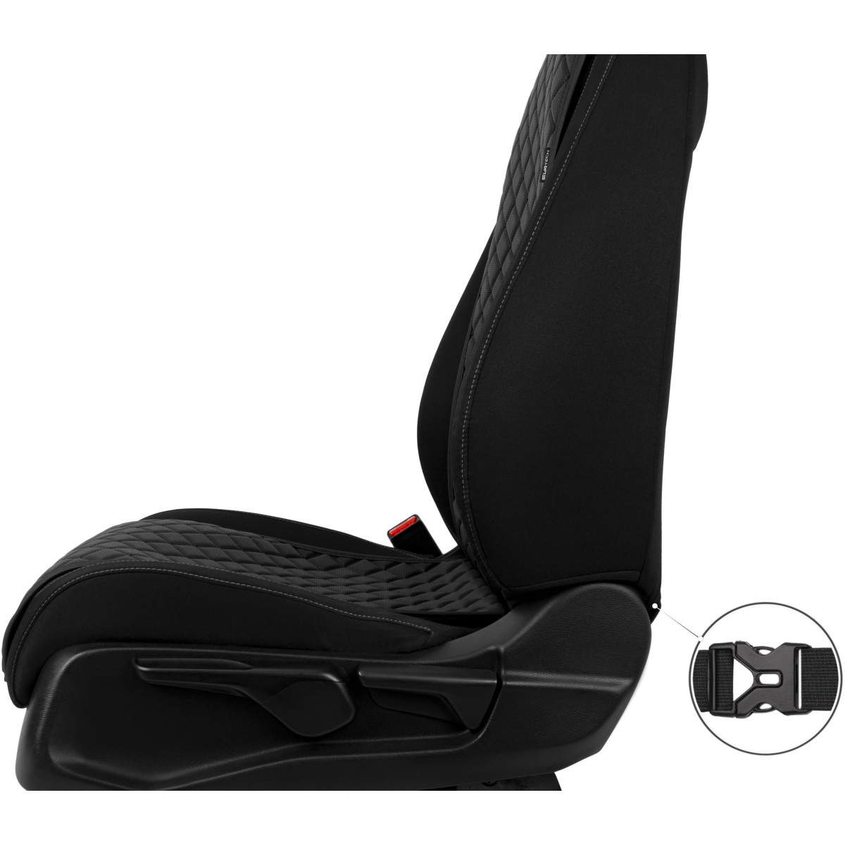 EVAtech ECO Basic Seat Cover, 1 pcs - black / black edges / black stitches EVAtech ECO Basic Seat Cover, 1 pcs - black / black edges / black stitches