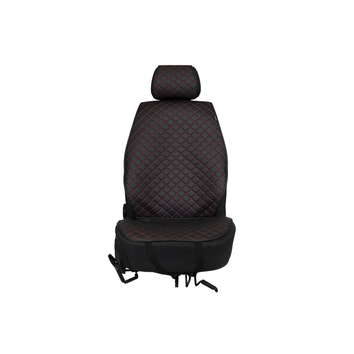 EVAtech ECO PRO Car Seat Cover, 1 pcs - black / black edges / red stitches