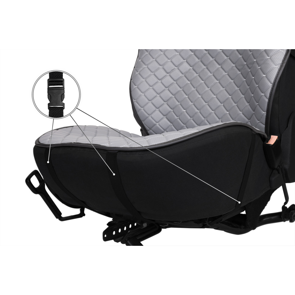 EVAtech ECO PRO Car Seat Cover, 1 pcs - grey / black edges / gray stitches