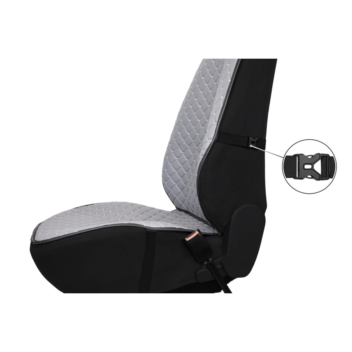 EVAtech ECO PRO Car Seat Cover, 1 pcs - grey / black edges / gray stitches