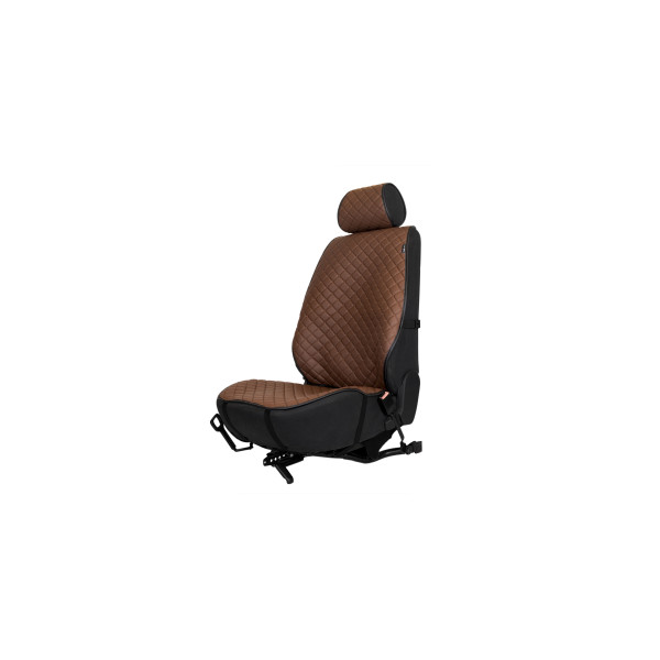 EVAtech ECO PRO Car Seat Cover, 1 pcs - brown / black edges / brown stitches