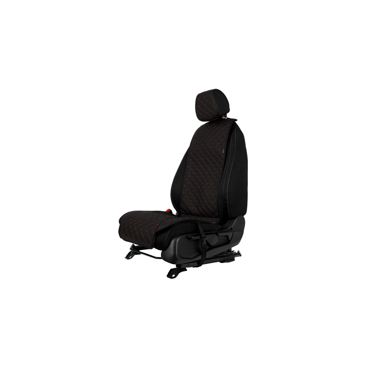 EVAtech ECO Standard Seat Cover, 1 pcs - black / black edges / red stitches