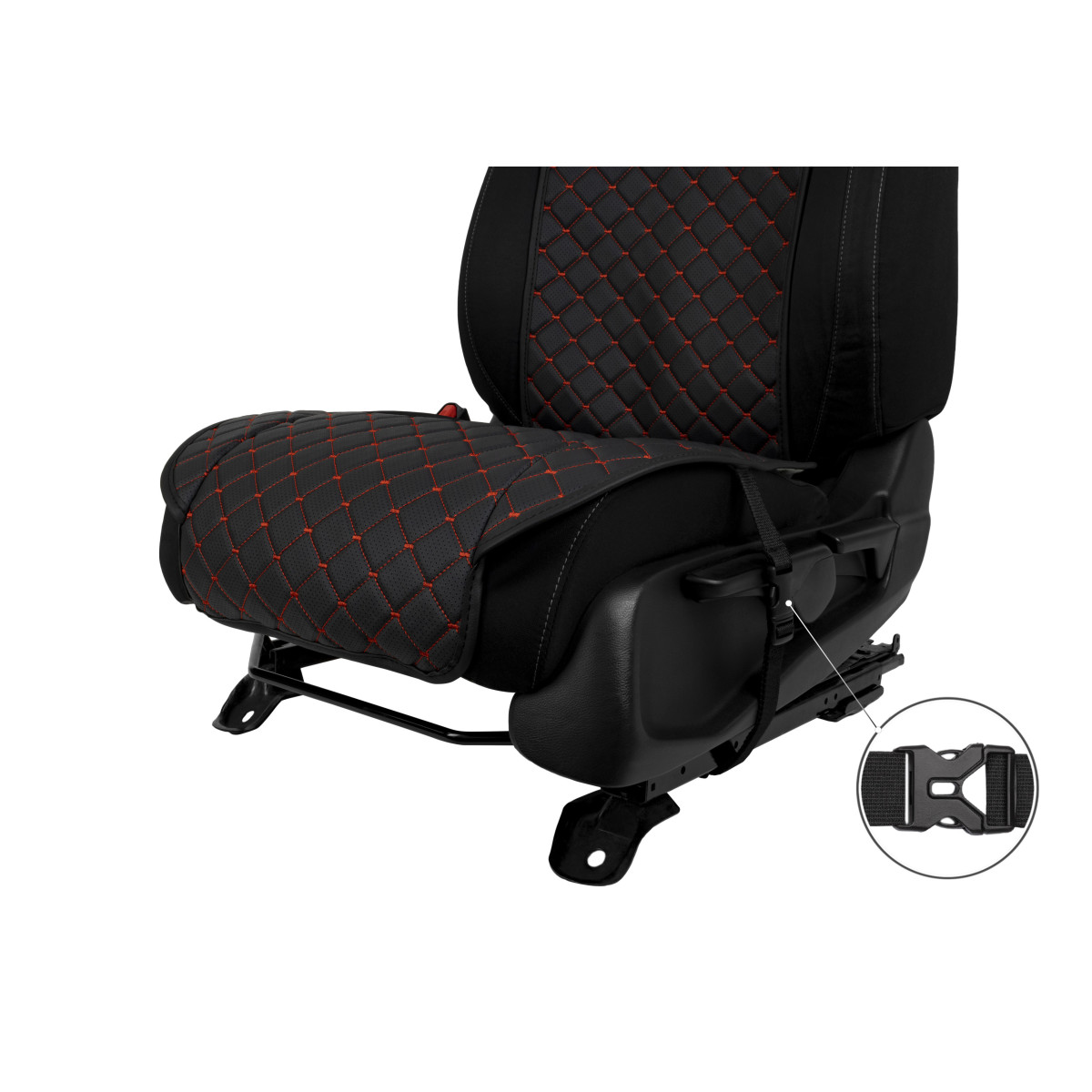 EVAtech ECO Standard Seat Cover, 1 pcs - black / black edges / red stitches