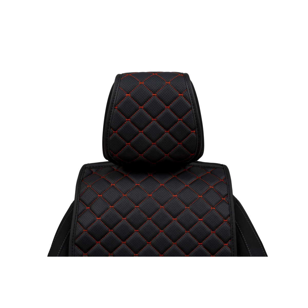 EVAtech ECO Standard Seat Cover, 1 pcs - black / black edges / red stitches