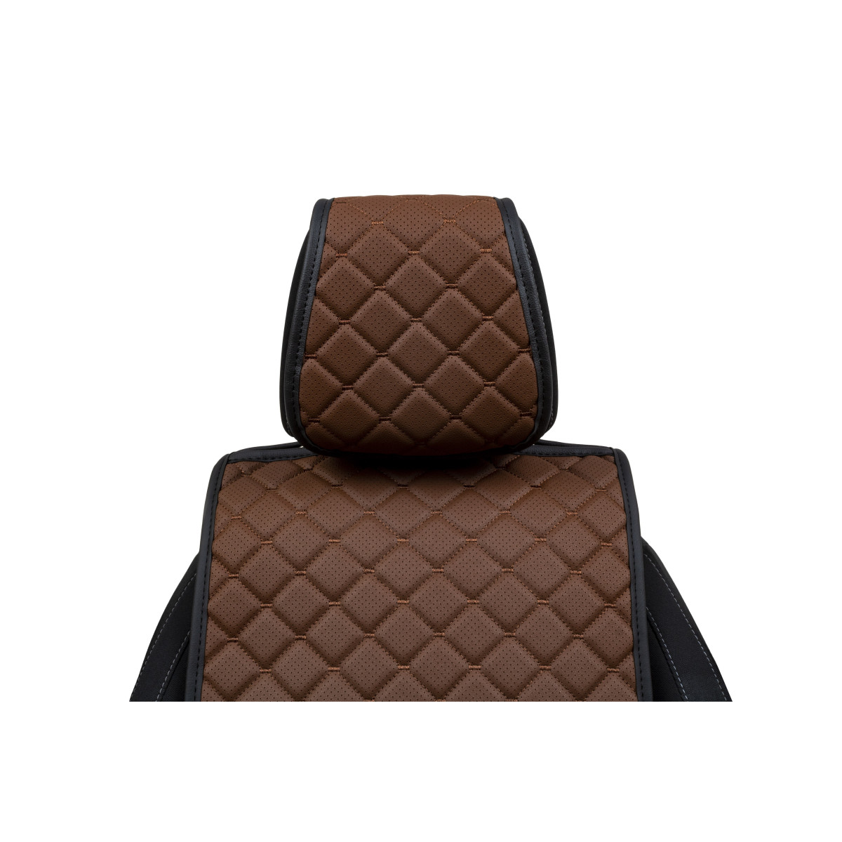 EVAtech ECO Standard Seat Cover, 1 pcs - brown / black edges / brown stitches