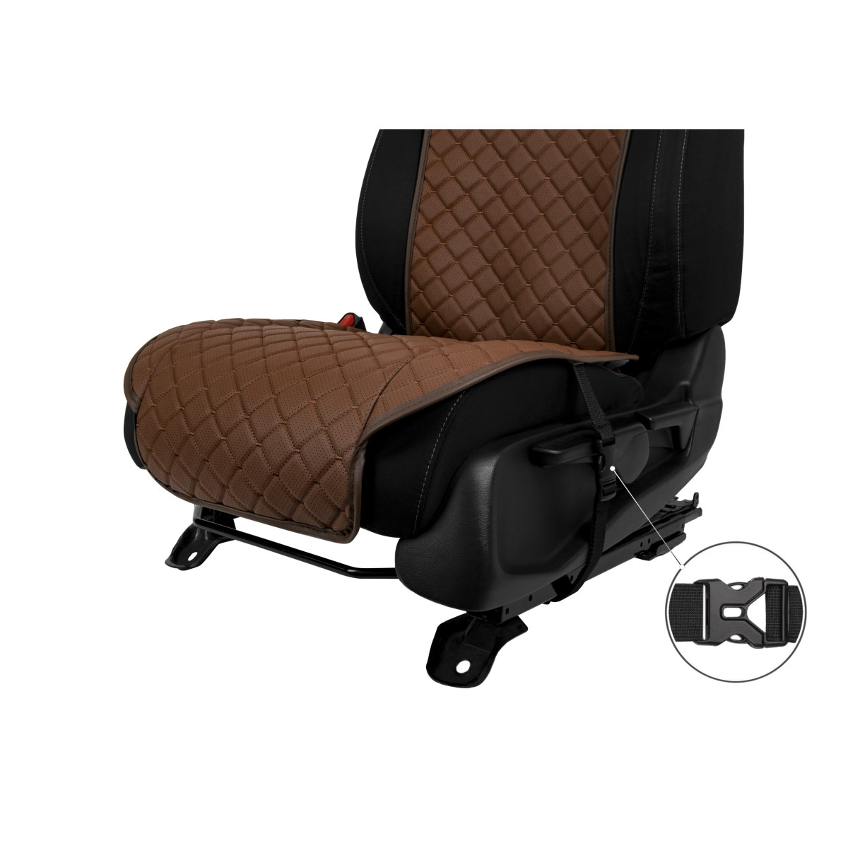 EVAtech ECO Standard Seat Cover, 1 pcs  - brown / brown edges / brown stitches