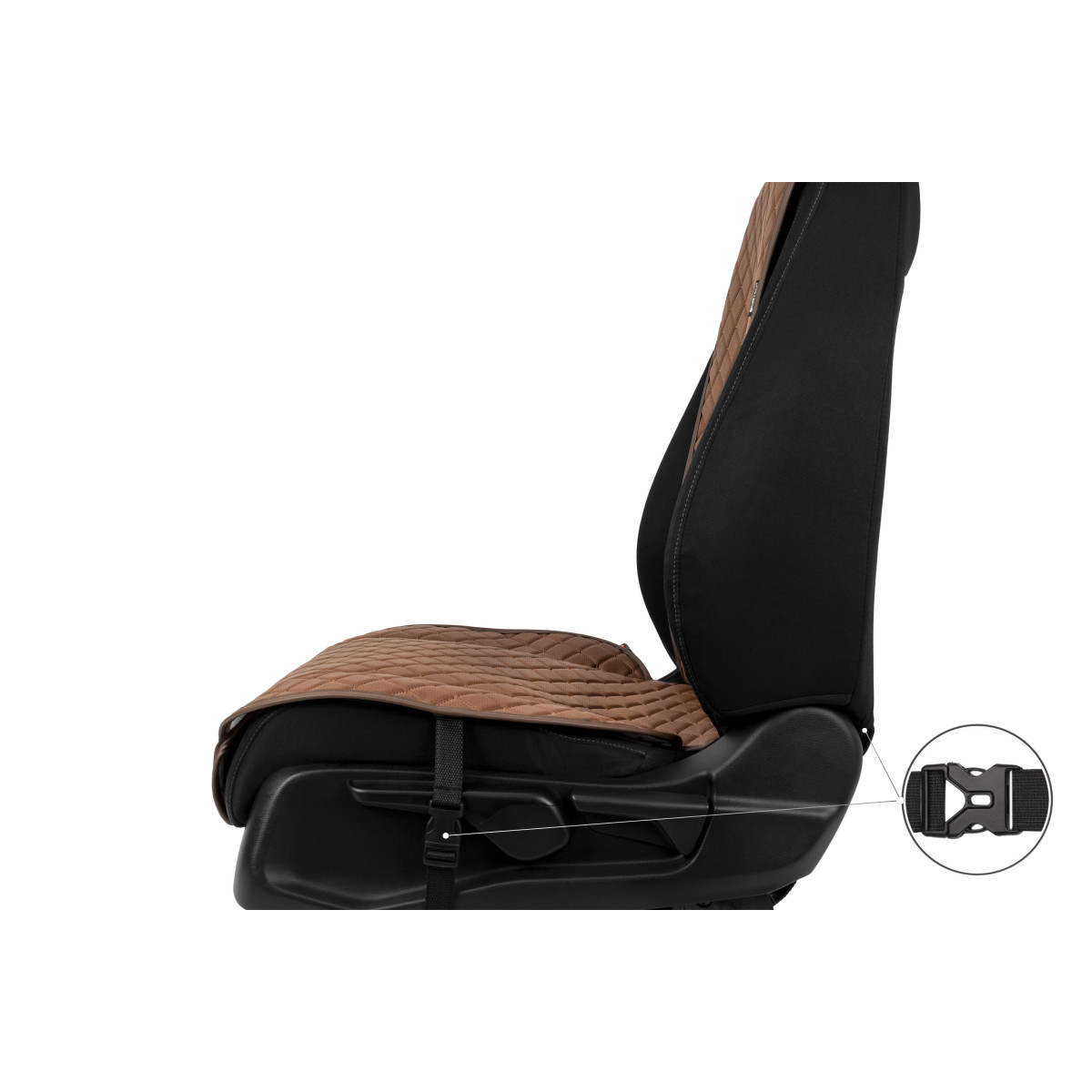 EVAtech ECO Standard Seat Cover, 1 pcs  - brown / brown edges / brown stitches