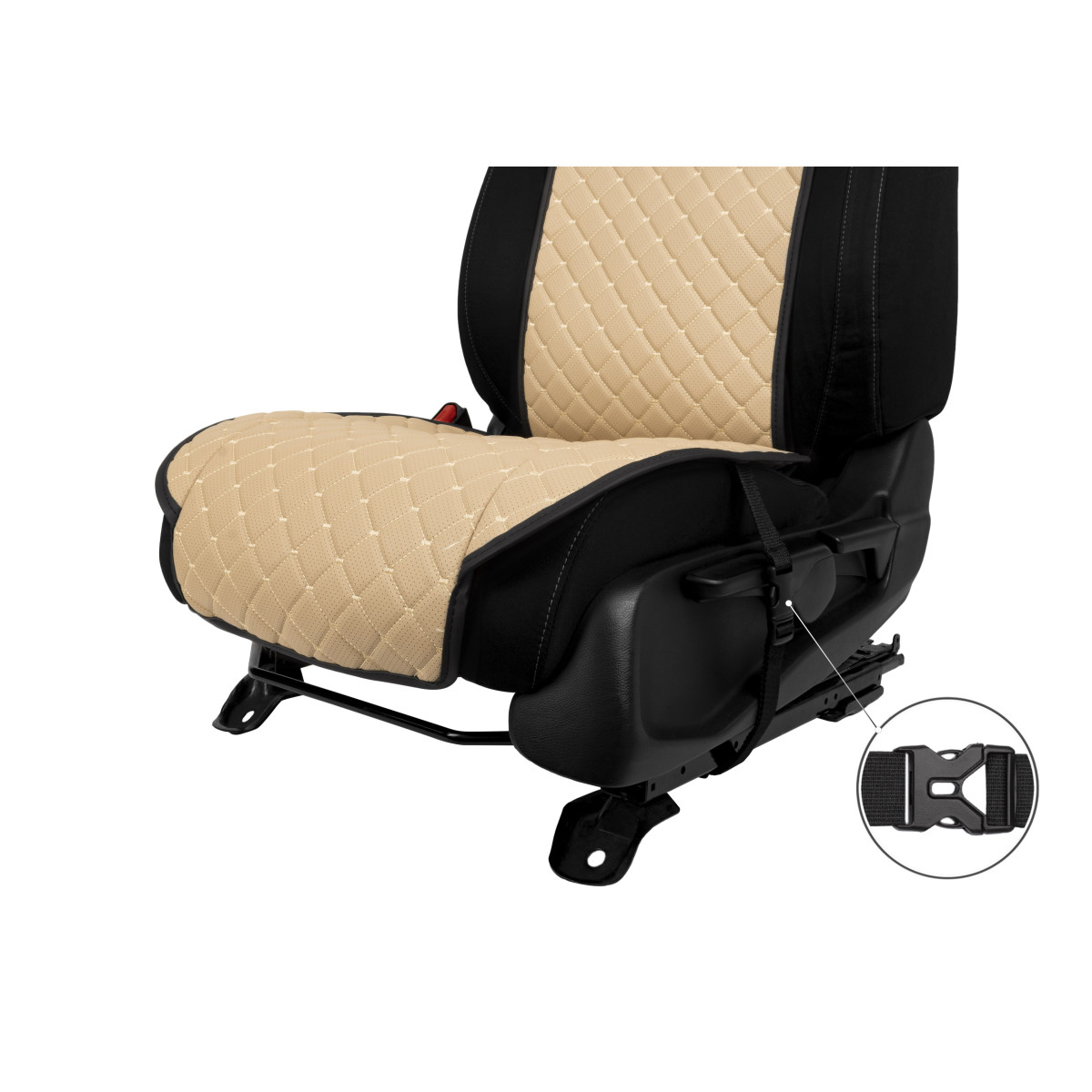 EVAtech ECO Standard Seat Cover, 1 pcs - beige / black edges / beige stitches EVAtech ECO Standard Seat Cover, 1 pcs - beige / black edges / beige stitches