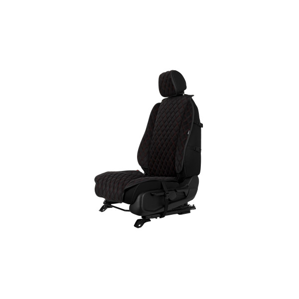 EVAtech Max Seat Cover, 1 pcs - black / black edges / red stitches