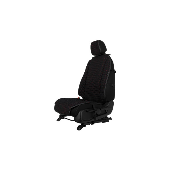 EVAtech Max Seat Cover, 1 pcs - black / black edges / red stitches