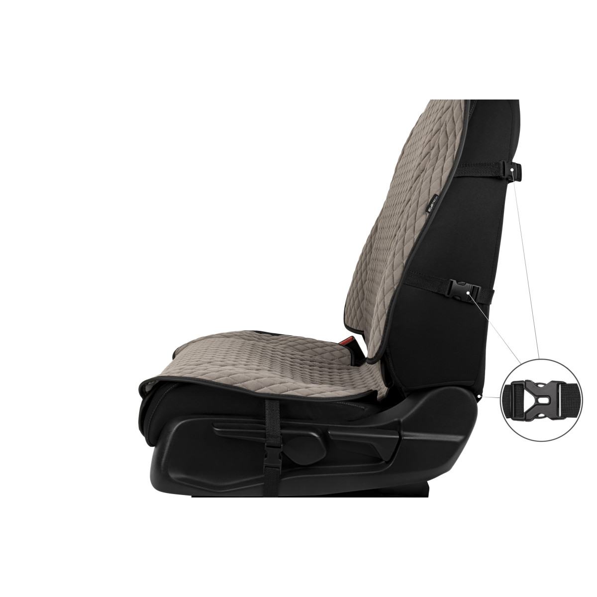 EVAtech Max Seat Cover, 1 pcs - grey / black edges / gray stitches EVAtech Max Seat Cover, 1 pcs - grey / black edges / gray stitches