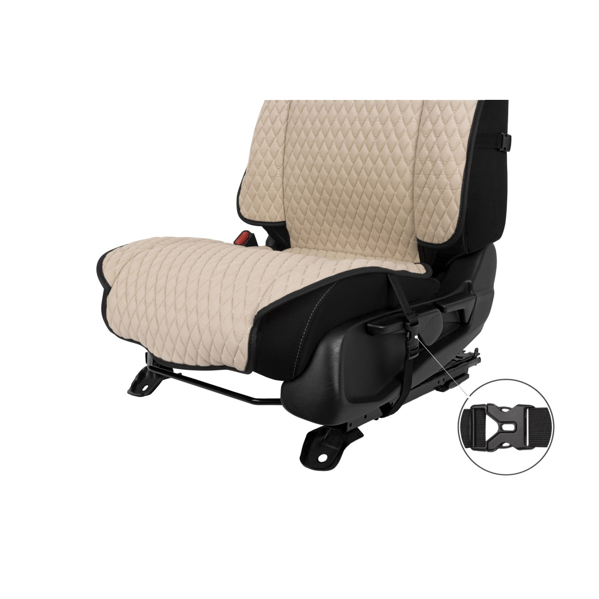 EVAtech Max Seat Cover, 1 pcs - beige / black edges / beige stitches EVAtech Max Seat Cover, 1 pcs - beige / black edges / beige stitches
