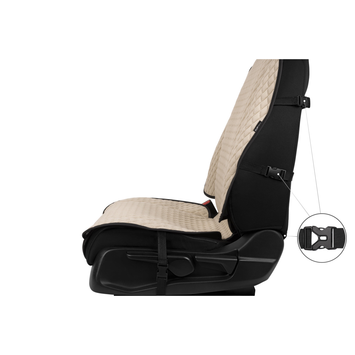 EVAtech Max Seat Cover, 1 pcs - beige / black edges / beige stitches EVAtech Max Seat Cover, 1 pcs - beige / black edges / beige stitches