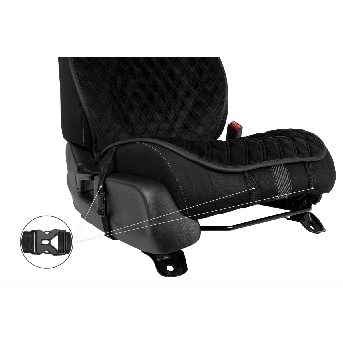 EVAtech PRO Seat Cover, 1 pcs - black / black edges / black stitches