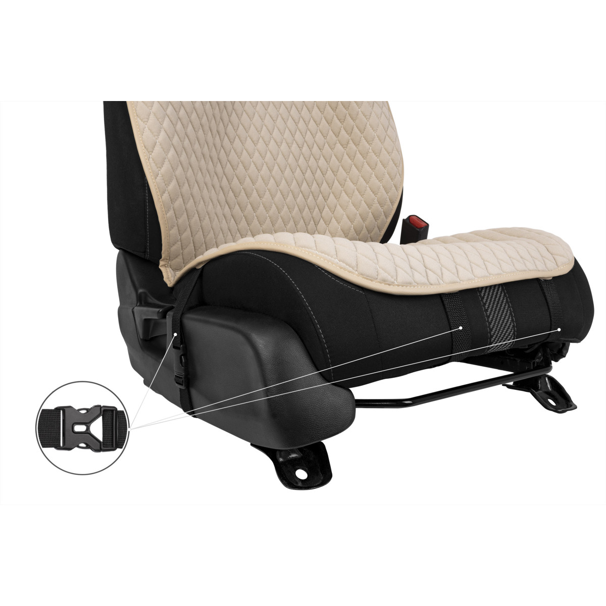 EVAtech PRO Seat Cover, 1 pcs - beige / beige edges / beige stitches