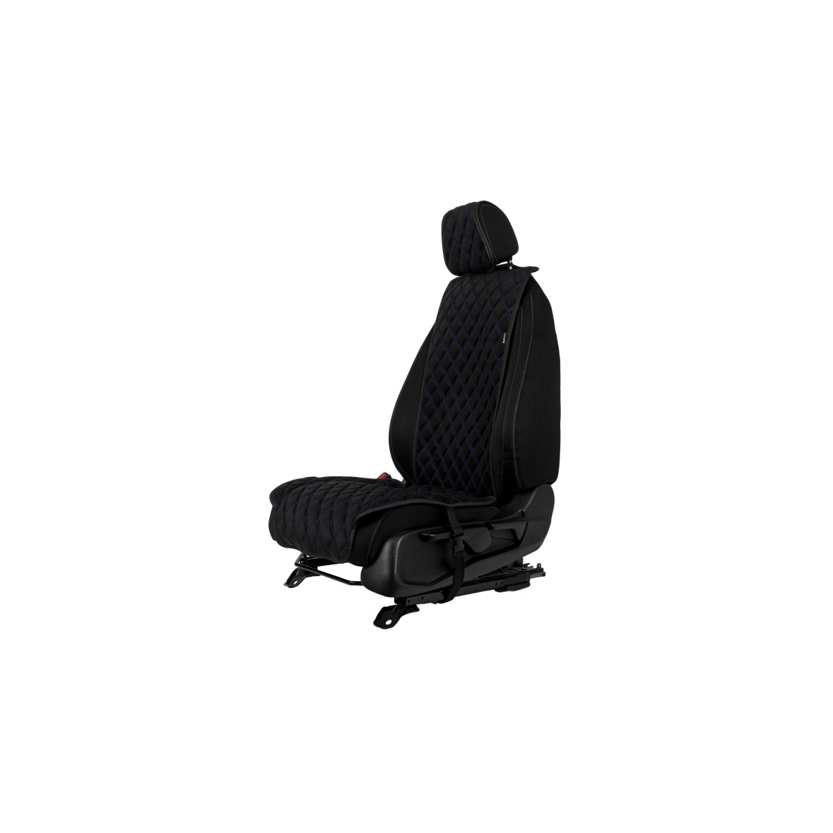 EVAtech Standard Seat Cover, 1 pcs - black / black edges / blue stitches EVAtech Standard Seat Cover, 1 pcs - black / black edges / blue stitches