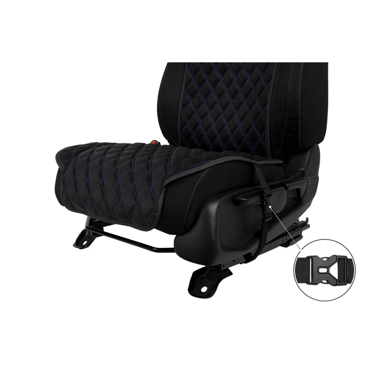 EVAtech Standard Seat Cover, 1 pcs - black / black edges / blue stitches EVAtech Standard Seat Cover, 1 pcs - black / black edges / blue stitches