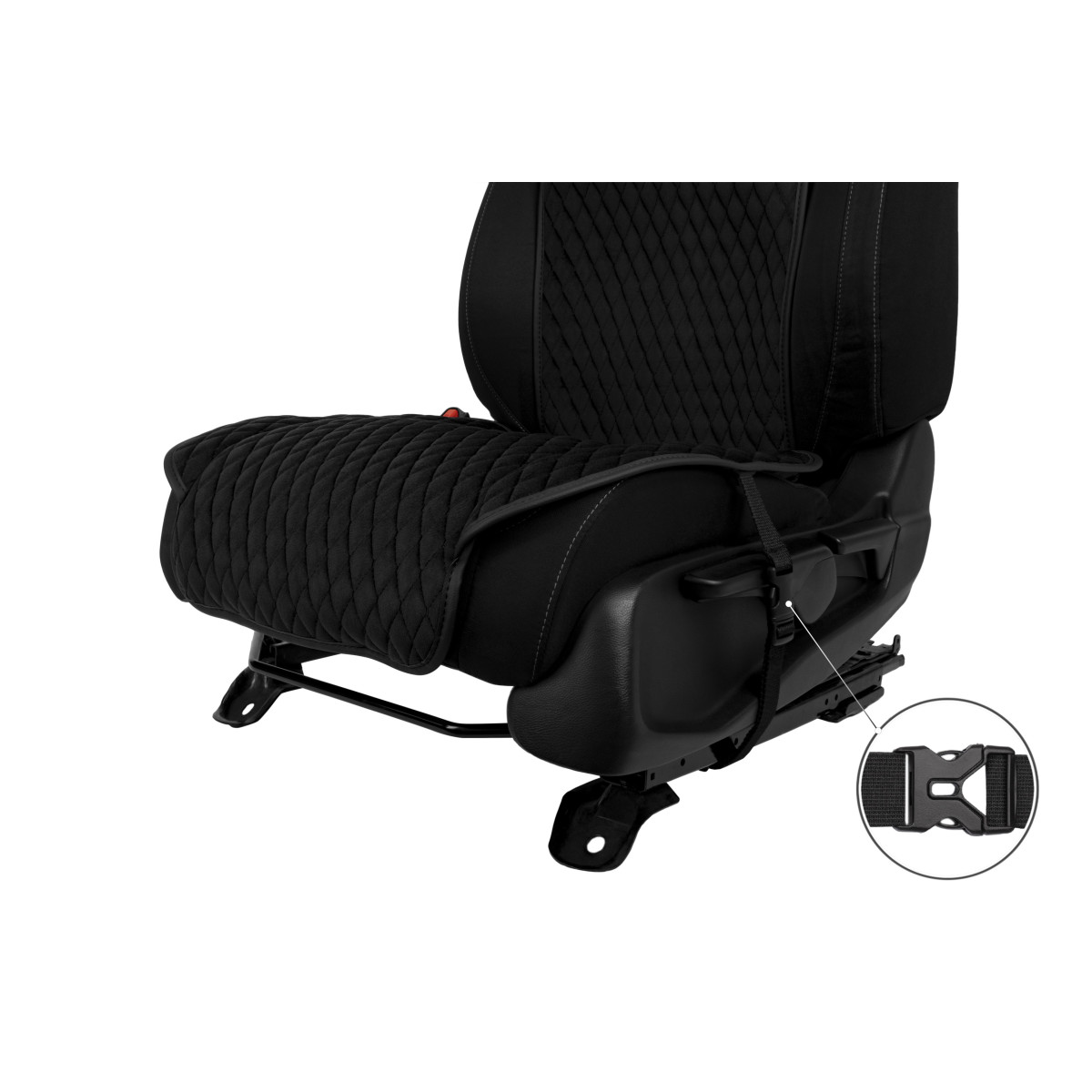 EVAtech Standard Seat Cover, 1 pcs - black / black edges / blue stitches EVAtech Standard Seat Cover, 1 pcs - black / black edges / blue stitches