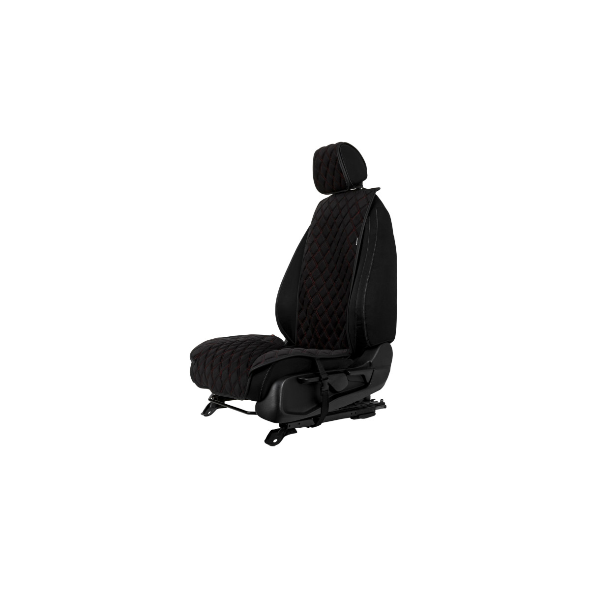 EVAtech Standard Seat Cover, 1 pcs - black / black edges / red stitches EVAtech Standard Seat Cover, 1 pcs - black / black edges / red stitches