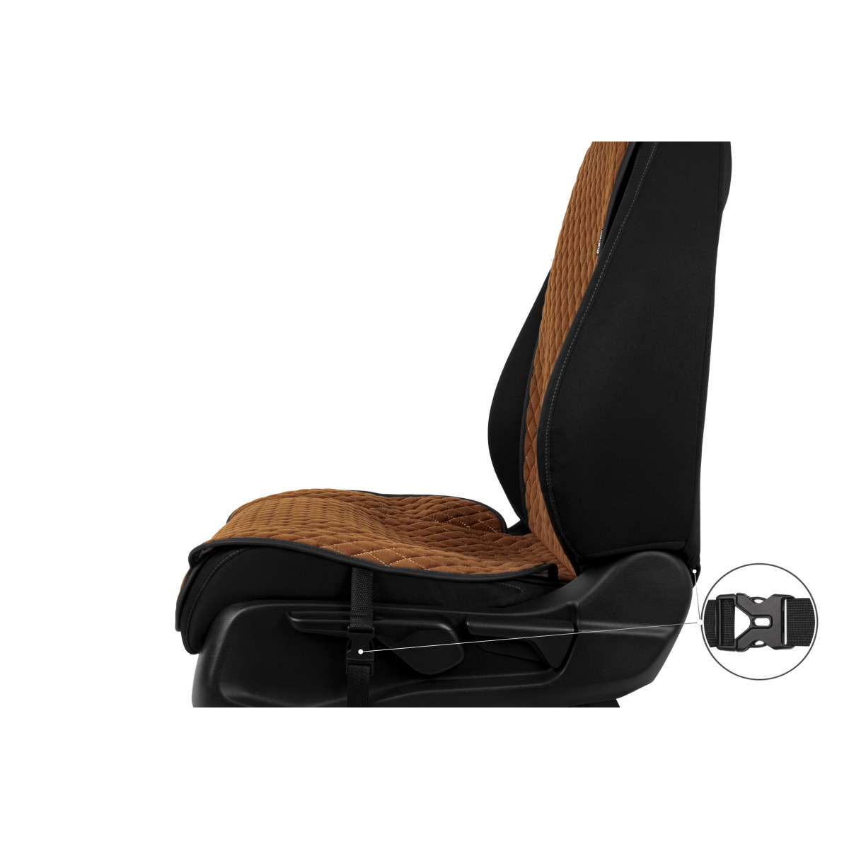 EVAtech Standard Seat Cover, 1 pcs - brown / black edges / brown stitches EVAtech Standard Seat Cover, 1 pcs - brown / black edges / brown stitches