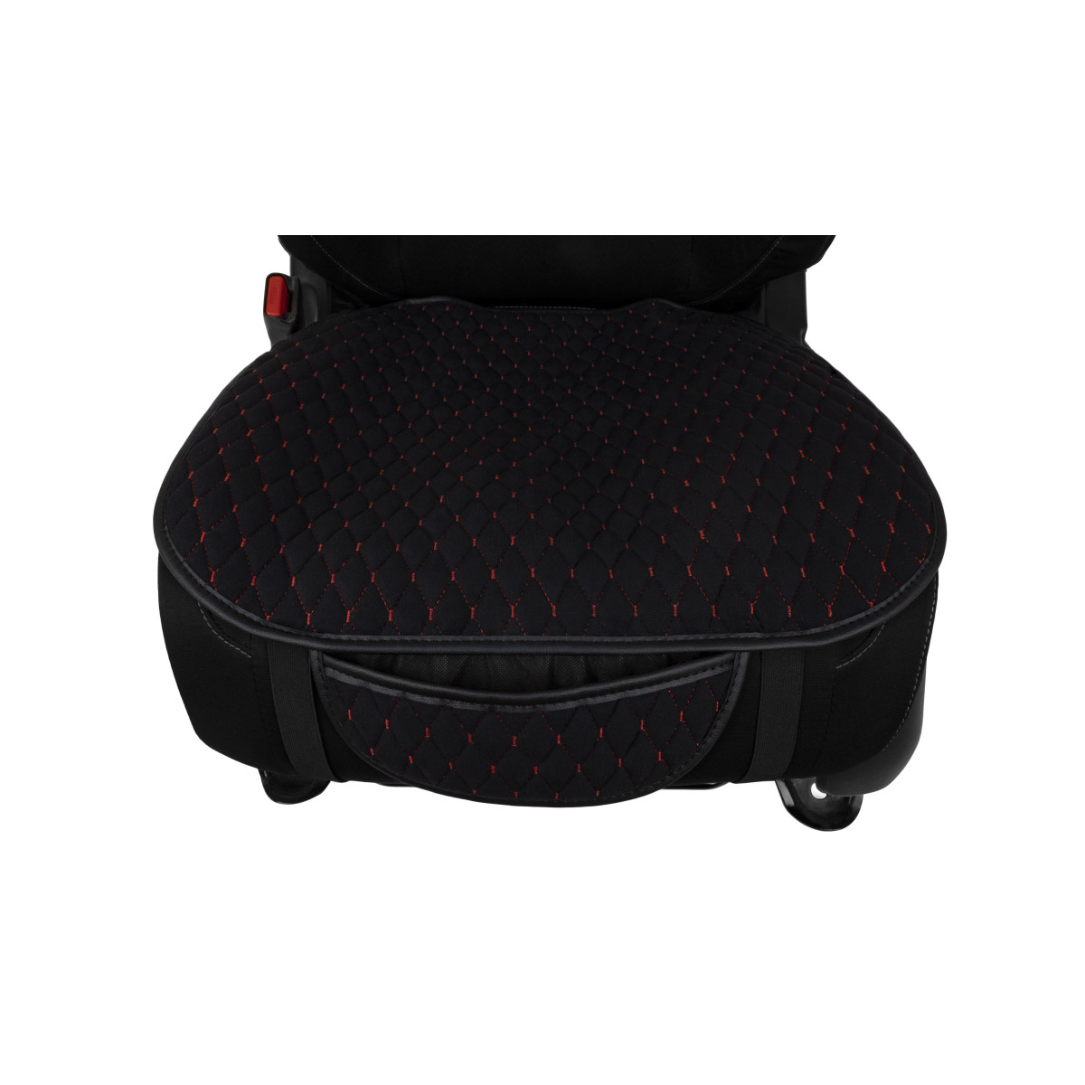 EVAtech Seat Cushion Cover, 1 pcs - black / black edges / red stitches