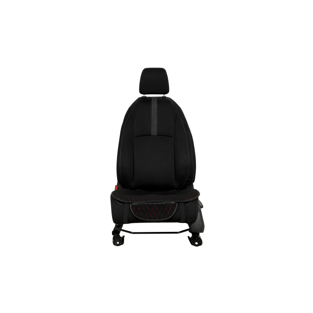EVAtech Seat Cushion Cover, 1 pcs - black / black edges / red stitches
