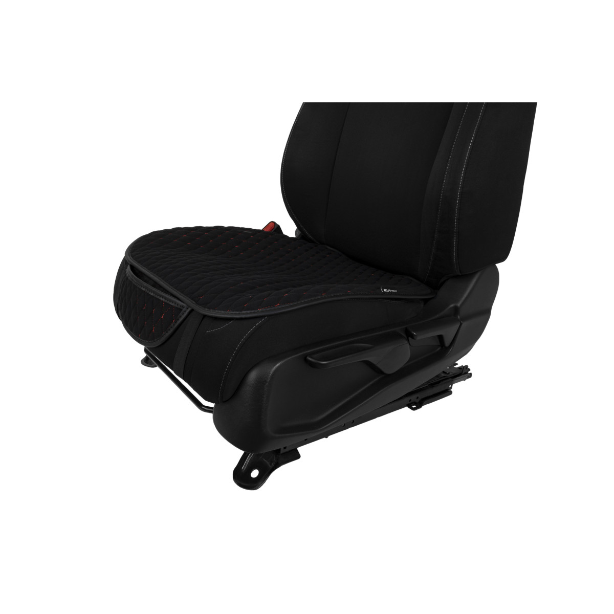 EVAtech Seat Cushion Cover, 1 pcs - black / black edges / red stitches