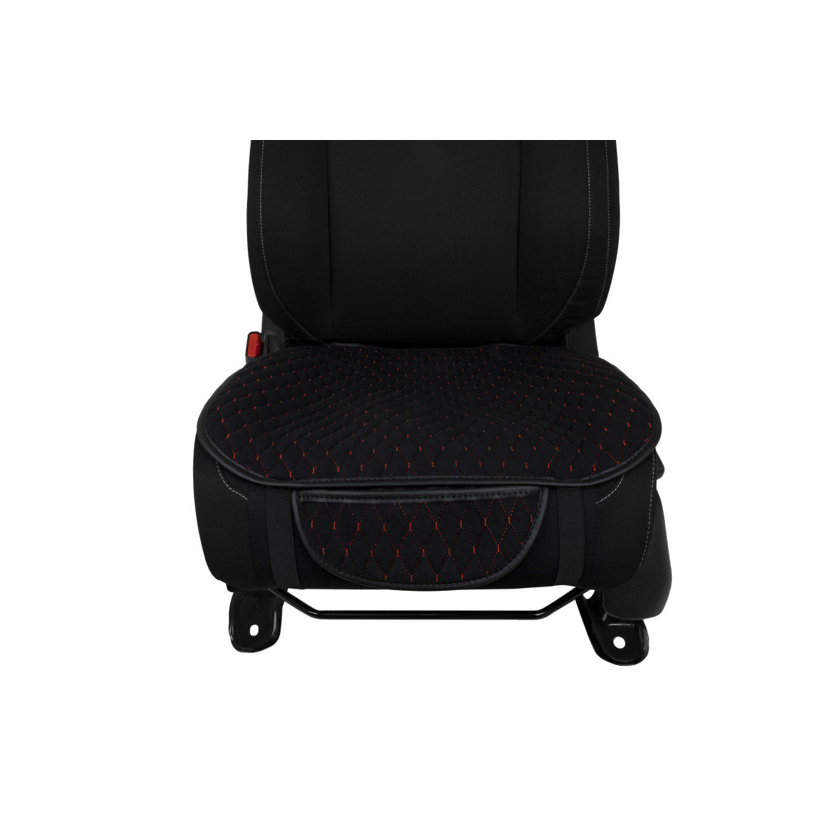 EVAtech Seat Cushion Cover, 1 pcs - black / black edges / red stitches