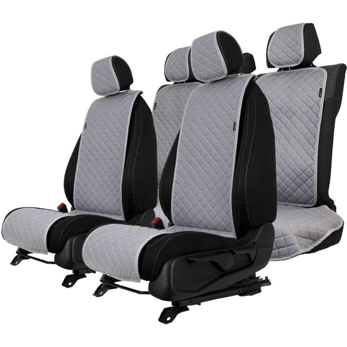 EVAtech ECO Basic Seat Covers, 3 pcs  - grey / gray edges / gray stitches