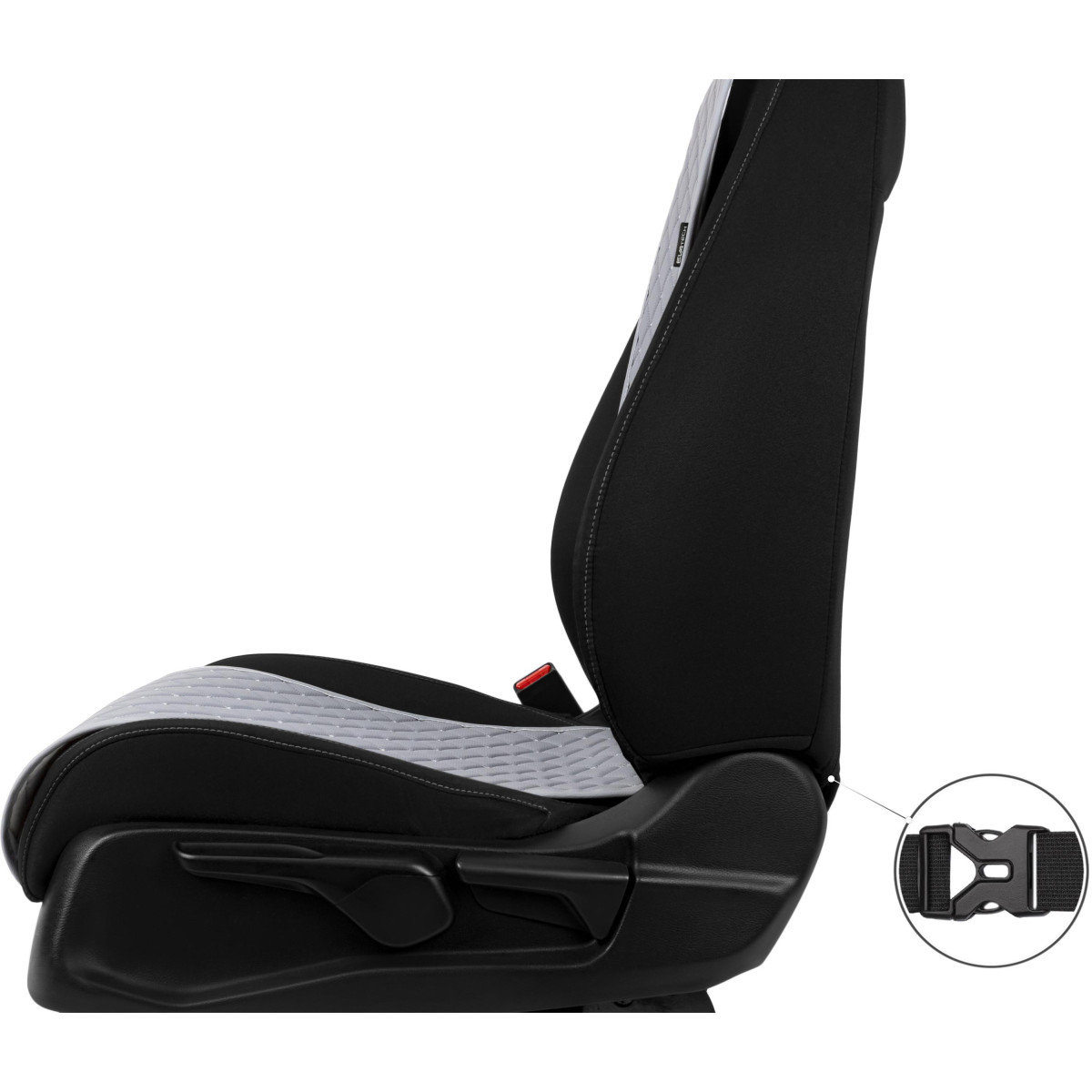 EVAtech ECO Basic Seat Covers, 3 pcs  - grey / gray edges / gray stitches