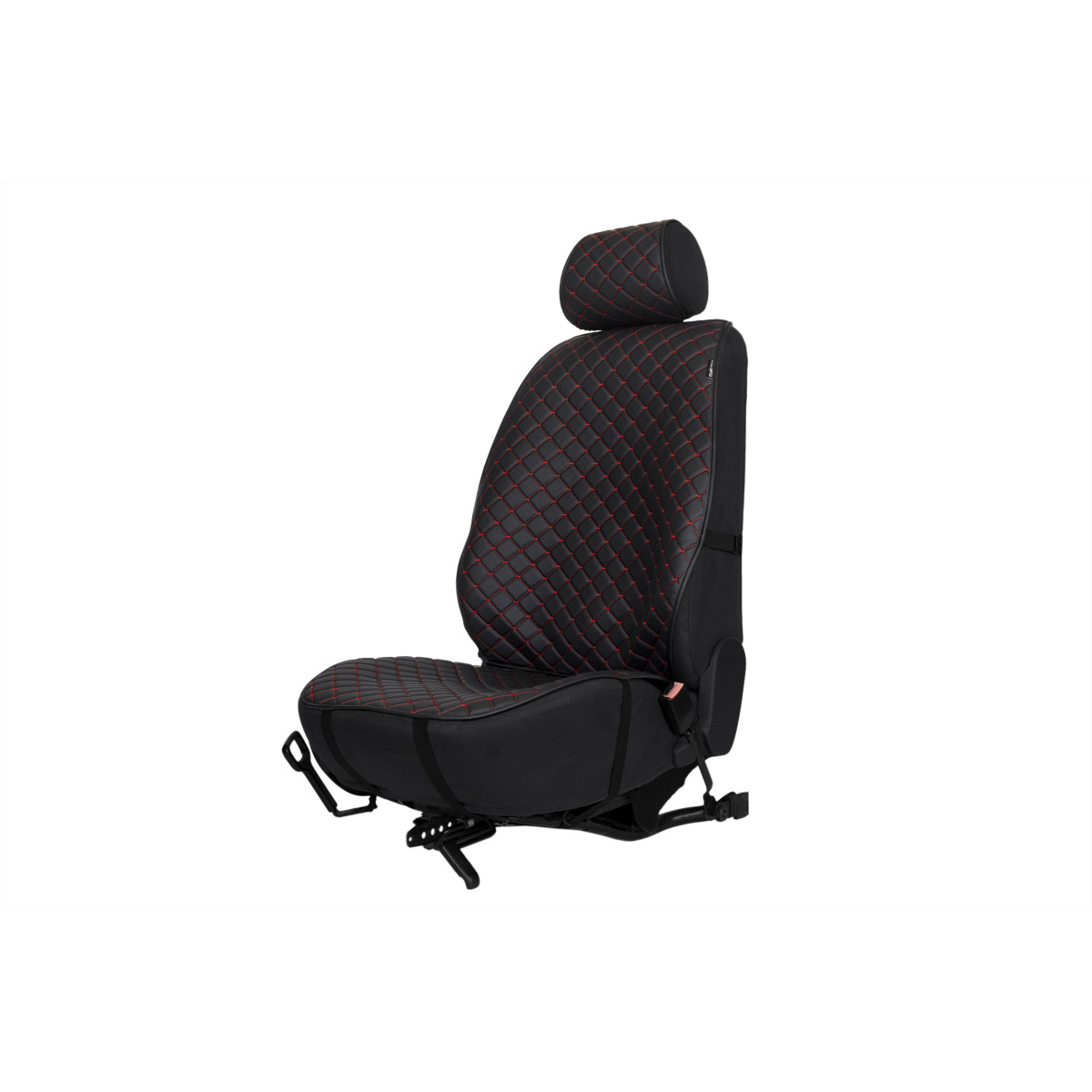 EVAtech ECO PRO Car Seat Covers, 3 pcs - black / black edges / red stitches