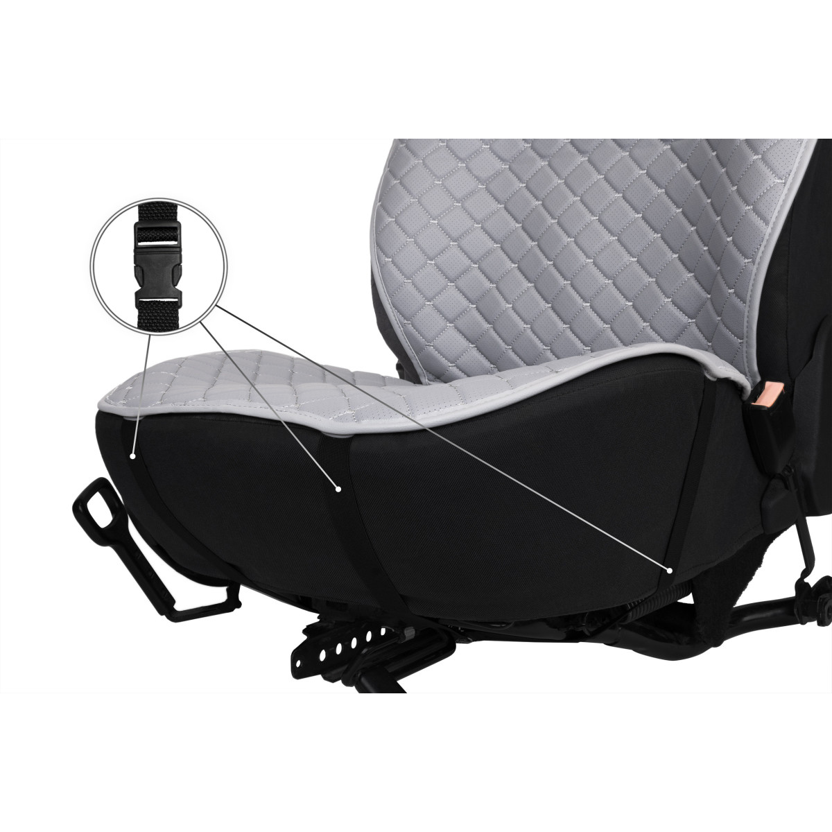 EVAtech ECO PRO Car Seat Covers, 3 pcs - grey / gray edges / gray stitches