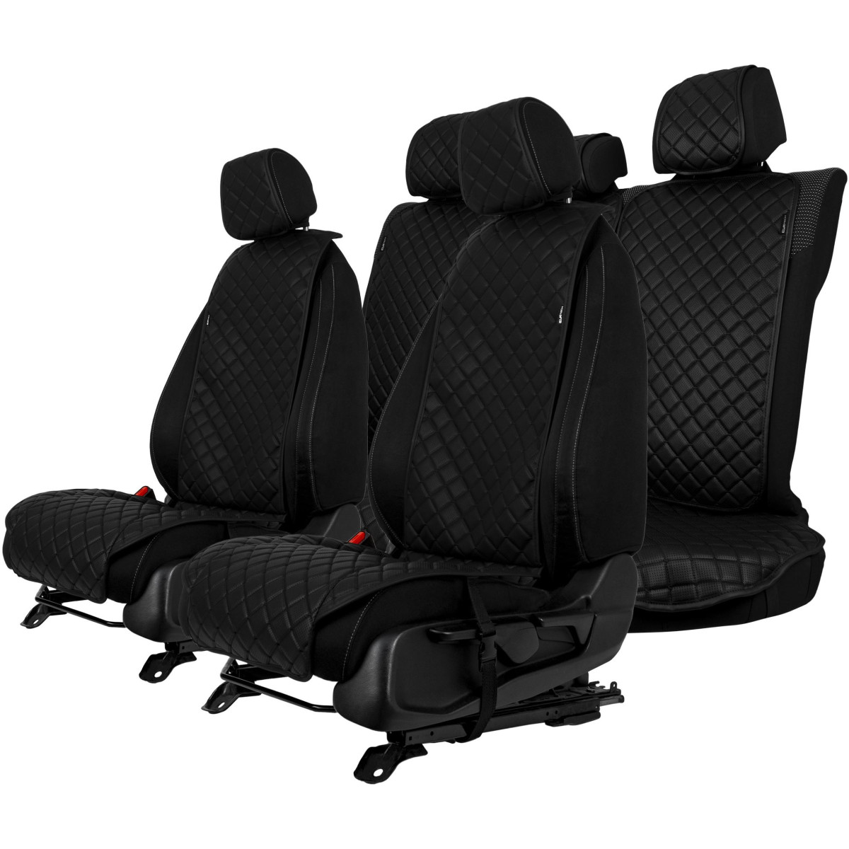 EVAtech ECO Standard Seat Covers, 3 pcs - black / black edges / black stitches