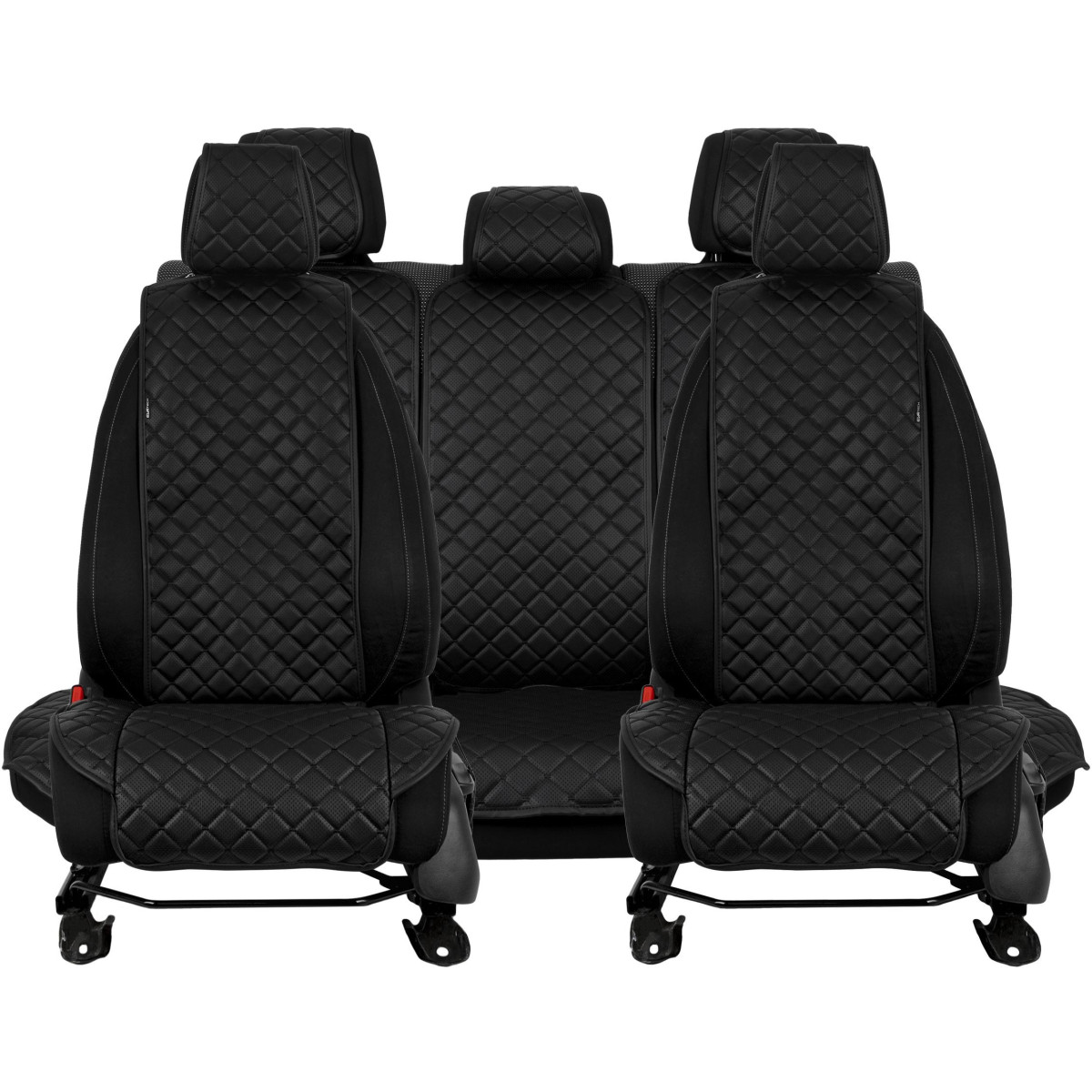 EVAtech ECO Standard Seat Covers, 3 pcs - black / black edges / black stitches