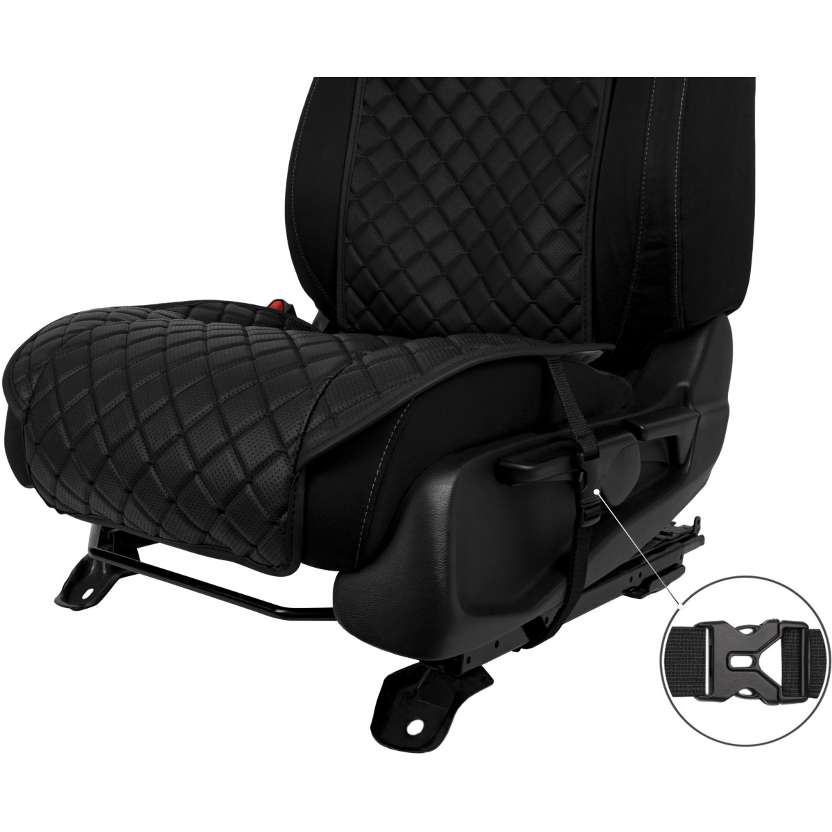 EVAtech ECO Standard Seat Covers, 3 pcs - black / black edges / black stitches