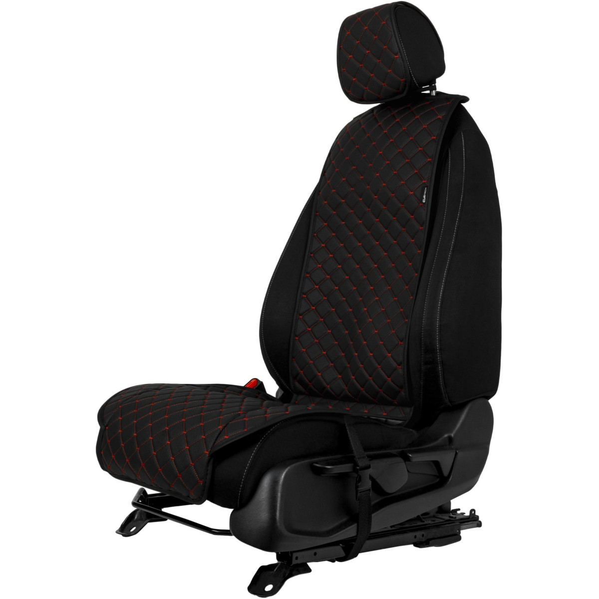 EVAtech ECO Standard Seat Covers, 3 pcs - black / black edges / red stitches