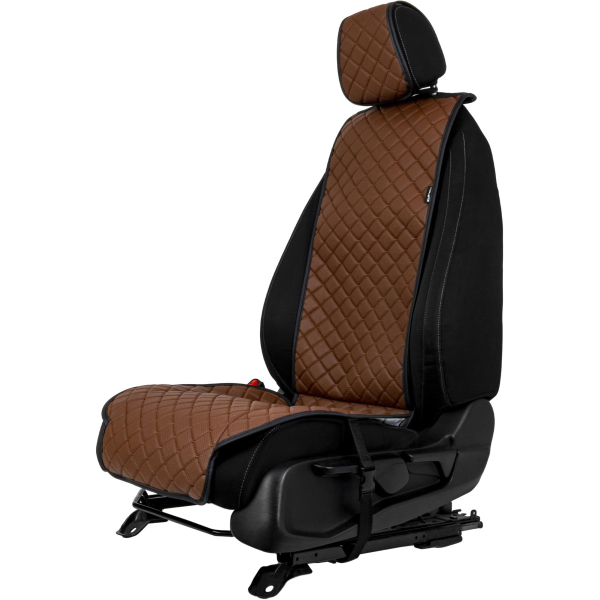 EVAtech ECO Standard Seat Covers, 3 pcs - brown / black edges / brown stitches