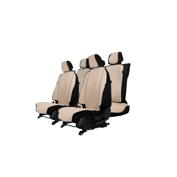 EVAtech Max Seat Covers, 3 pcs - beige / black edges / beige edges