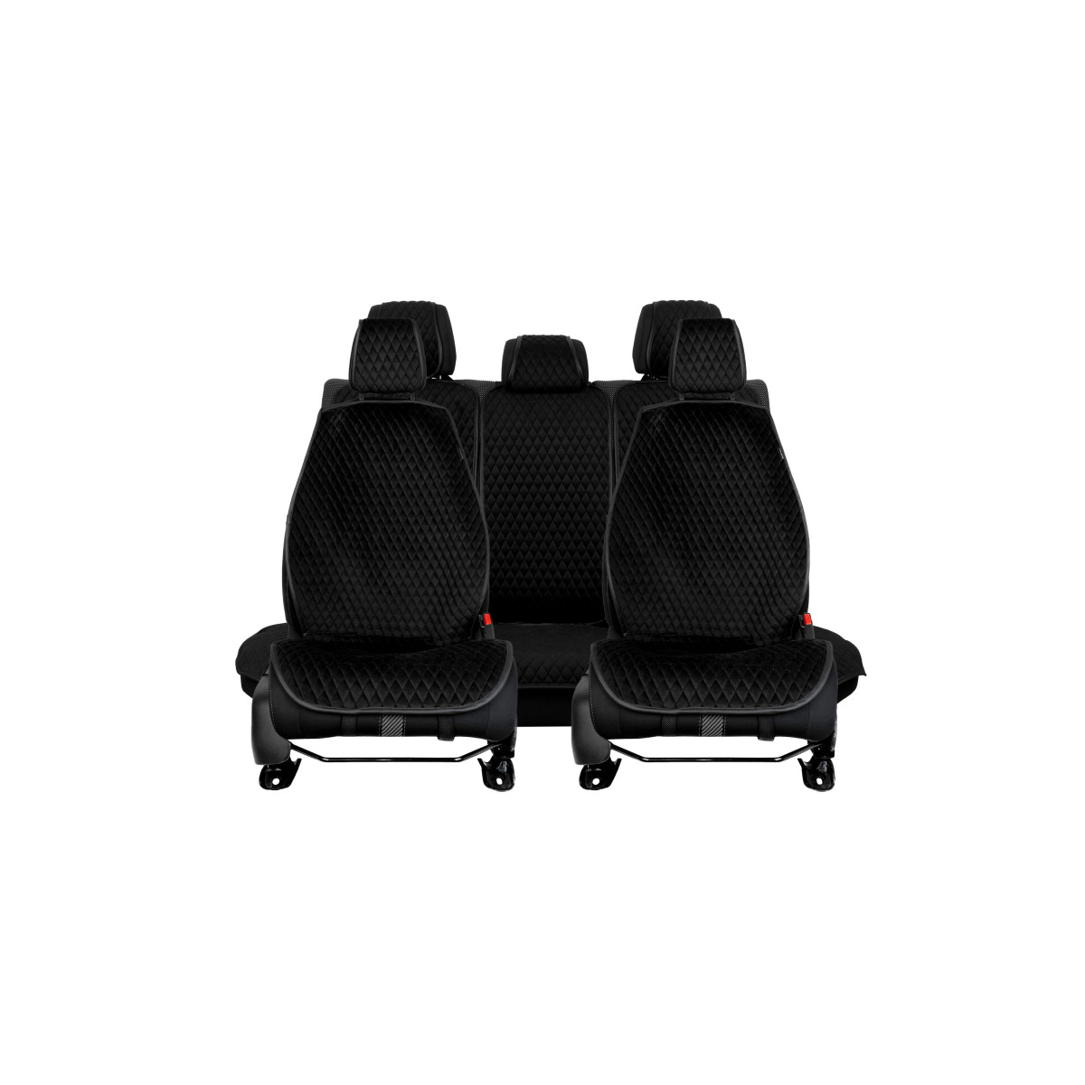 EVAtech PRO Seat Covers, 3 pcs - black / black edges / black stitches