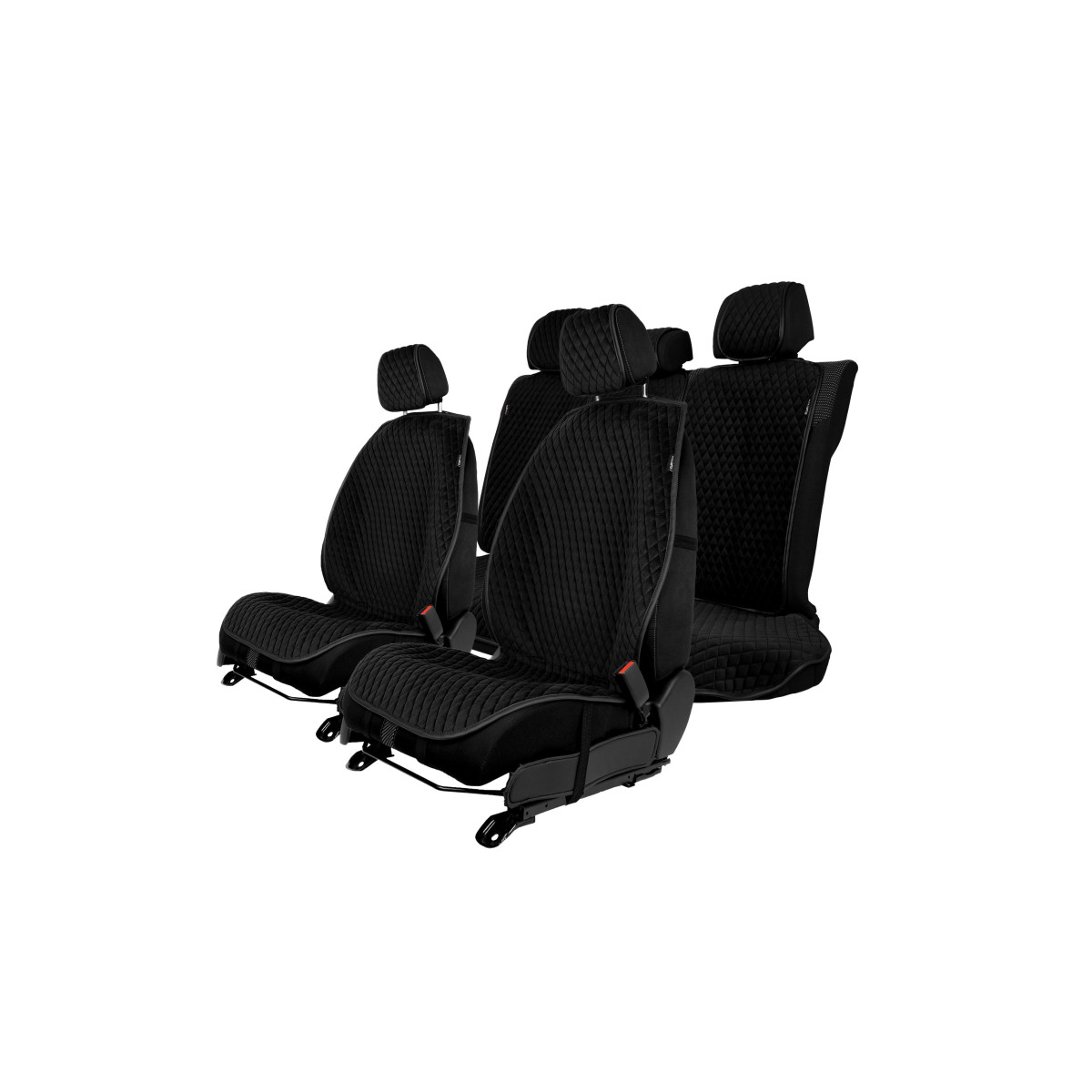 EVAtech PRO Seat Covers, 3 pcs - black / black edges / black stitches