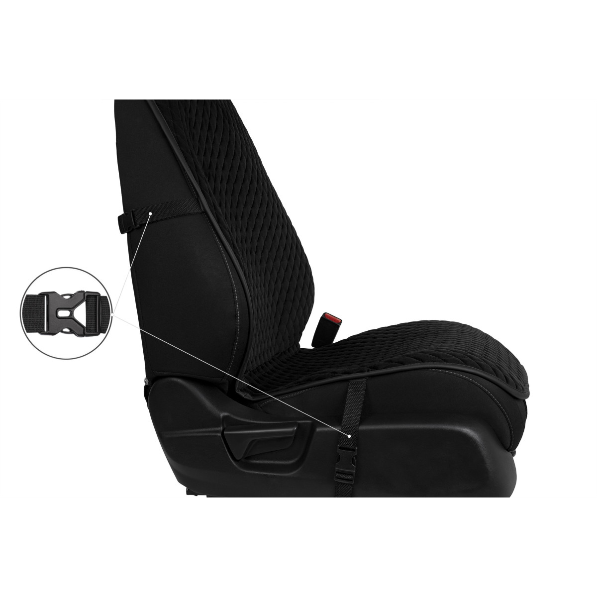 EVAtech PRO Seat Covers, 3 pcs - black / black edges / black stitches